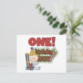 男の子の誕生日ベビー1st誕生日Tシャツとギフト ポストカード (スタンド正面)