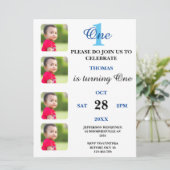 男の子の誕生日招待状と4つのイメージ 招待状 (スタンド正面)