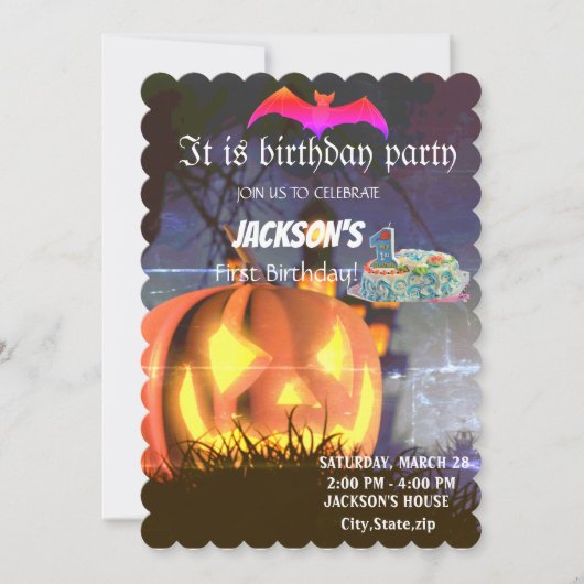 男の子の誕生日招待状 招待状 (正面)