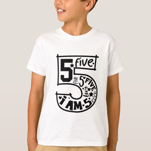 男の子の誕生日番号 – 5年 Tシャツ (正面)