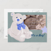 男の子の誕生発表はがき 案内ポストカード (正面/裏面)