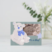 男の子の誕生発表はがき 案内ポストカード (スタンド正面)