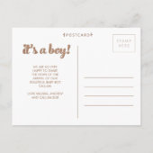 男の子の誕生発表写真はがき 案内ポストカード (裏面)