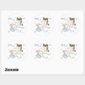 男の子の誕生 カラスと赤ちゃん ラウンドシール (シート)