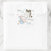 男の子の誕生 カラスと赤ちゃん ラウンドシール (バッグ)