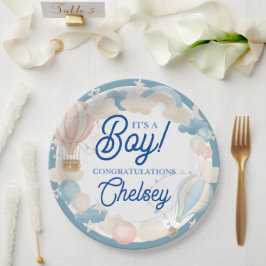 男の子の誕生！ベビーシャワー招待状 ペーパープレート