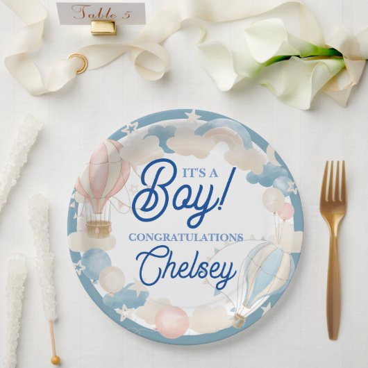 男の子の誕生！ベビーシャワー招待状 ペーパープレート (ウェディング)