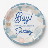 男の子の誕生！ベビーシャワー招待状 ペーパープレート (正面)