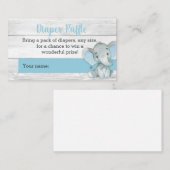 男の子の象おむつラッフルカード エンクロージャーカード (正面/裏面)