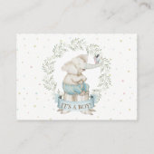 男の子の象のベビーシャワーブックのリクエスト エンクロージャーカード (裏面)