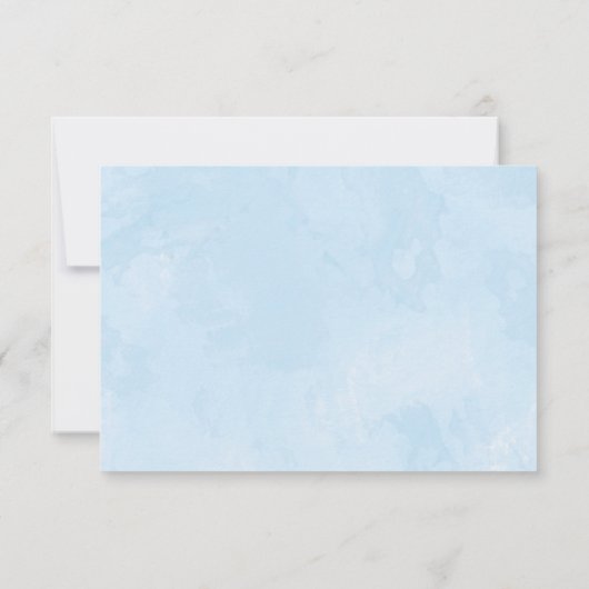 男の子の象の水の色のフローラ赤ちゃんシャワー 出欠カード (裏面)