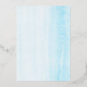 男の子の象の水の色の緑の赤ちゃんシャワー 箔招待状 (裏面)