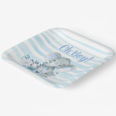 男の子の象の水の色ベビーシャワープレート ペーパープレート (傾斜あり)