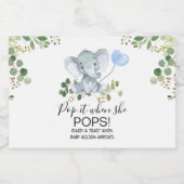 男の子の象の水の色ベビーシャワーポップ・アートのit スパークリングワインラベル (シングルラベル)