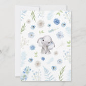 男の子の象の赤ちゃんシャワー 招待状 (裏面)