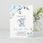 男の子の象の赤ちゃんシャワー 招待状 (スタンド正面)