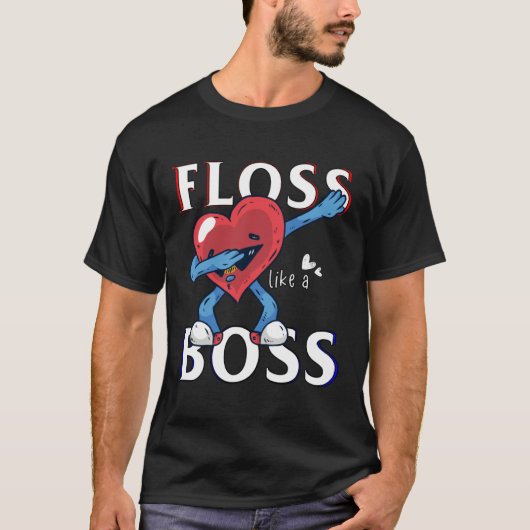 男の子の贈り物のためのボスのバレンタインのシャツのような花 Tシャツ (正面)