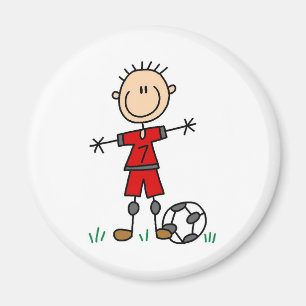 男の子の赤い均一サッカー マグネット