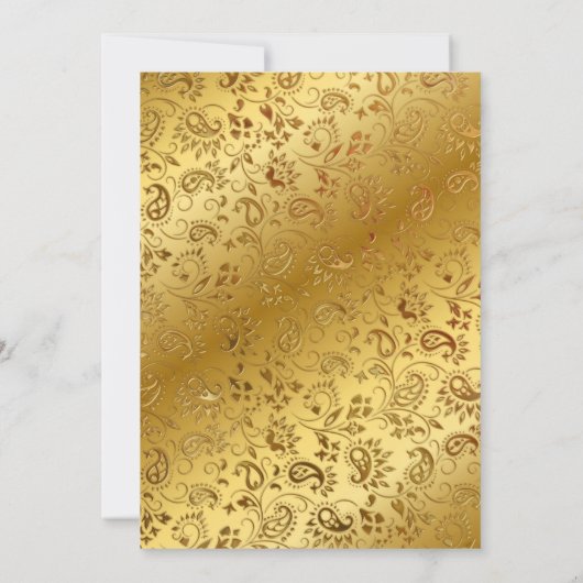 男の子の赤い金ゴールドクリスマスベビーシャワーエスニック 招待状 (裏面)