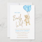 男の子の赤ちゃんを待つのは嬉しい 招待状 (正面)