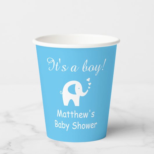男の子の赤ちゃんカスタムシャワーパーティー紙カップ 紙コップ (正面)