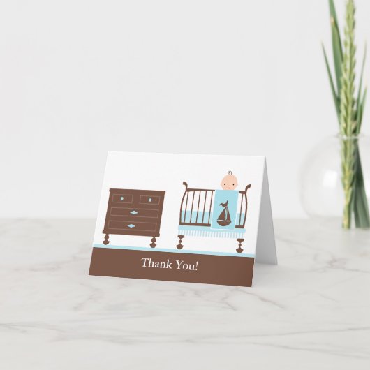 男の子の赤ちゃんシャワーありがとう サンキューカード (正面)