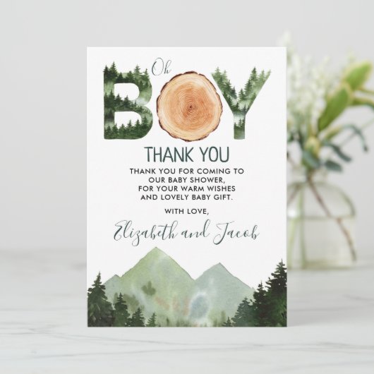 男の子の赤ちゃんシャワーありがとう サンキューカード (スタンド正面)