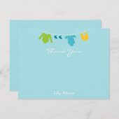 男の子の赤ちゃんシャワーありがとう ノートカード (正面/裏面)