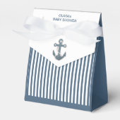 男の子の赤ちゃんシャワーいかりとストライプのお気に入りボックス フェイバーボックス (正面サイド)