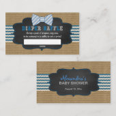 男の子の赤ちゃんシャワーおむつラッフルチケット エンクロージャーカード (正面/裏面)