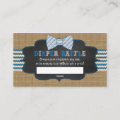 男の子の赤ちゃんシャワーおむつラッフルチケット エンクロージャーカード (正面)