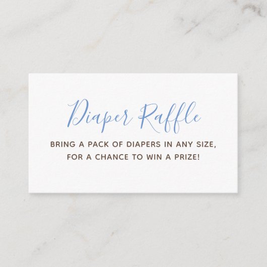 男の子の赤ちゃんシャワーおむつラッフルチケット エンクロージャーカード (正面)