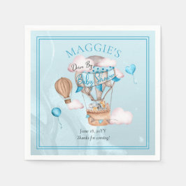 男の子の赤ちゃんシャワーでドライブするサファリの動物のバルーン スタンダードカクテルナプキン