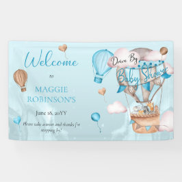 男の子の赤ちゃんシャワーでドライブするサファリの動物のバルーン 横断幕