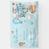 男の子の赤ちゃんシャワーでドライブするサファリの動物のバルーン 横断幕 (縦)