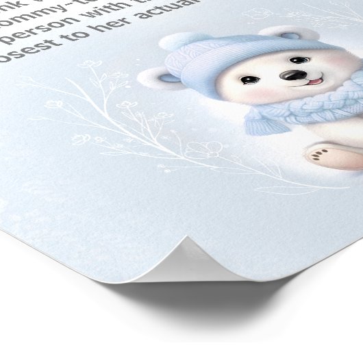 男の子の赤ちゃんシャワーどのように大きいママの腹のゲーム ポスター (角)