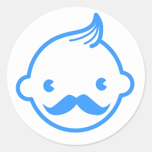 男の子の赤ちゃんシャワーのシール ラウンドシール (正面)