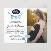 男の子の赤ちゃんシャワーのミニマリスト写真の招待状 チラシ (正面)