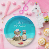 男の子の赤ちゃんシャワーのリル・セーラー航海の ペーパープレート (パーティー)