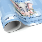 男の子の赤ちゃんシャワーま生まれたばかりのたは象の名前の追加 ラッピングペーパー (ロールコーナー)