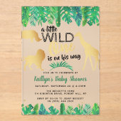 男の子の赤ちゃんシャワーを彼の道に少し野生の人 アクリル招待状 (正面)