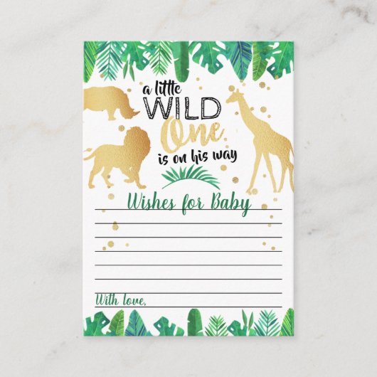 男の子の赤ちゃんシャワーを彼の道に少し野生の人 アドバイスカード (正面)