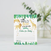 男の子の赤ちゃんシャワーを彼の道に少し野生の人 アドバイスカード (スタンド正面)