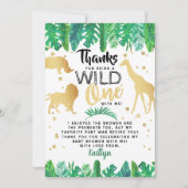 男の子の赤ちゃんシャワーを彼の道に少し野生の人 サンキューカード (正面)