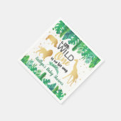 男の子の赤ちゃんシャワーを彼の道に少し野生の人 スタンダードカクテルナプキン (角)