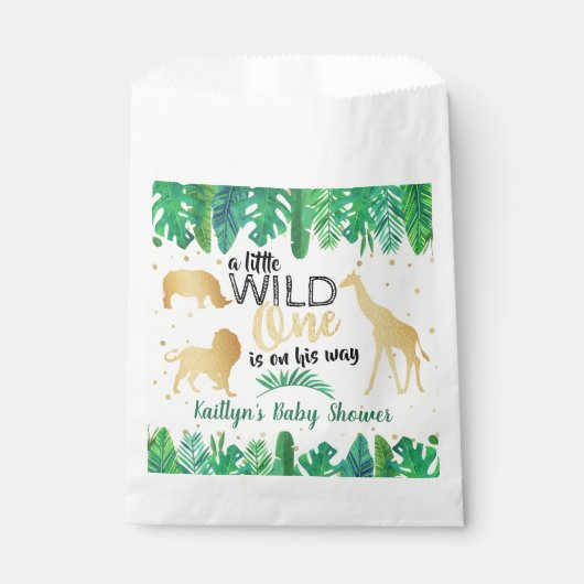 男の子の赤ちゃんシャワーを彼の道に少し野生の人 フェイバーバッグ (正面)