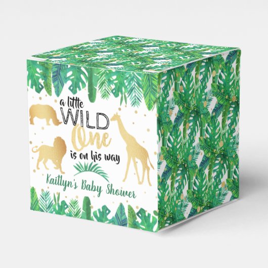 男の子の赤ちゃんシャワーを彼の道に少し野生の人 フェイバーボックス (正面サイド)
