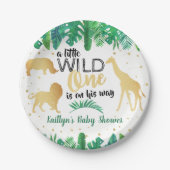 男の子の赤ちゃんシャワーを彼の道に少し野生の人 ペーパープレート (正面)