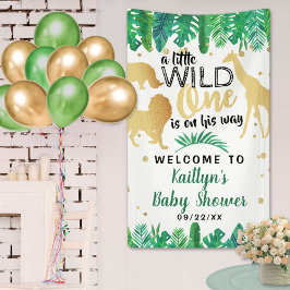 男の子の赤ちゃんシャワーを彼の道に少し野生の人 横断幕