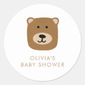 男の子の赤ちゃんシャワーを待つことができる ラウンドシール (正面)